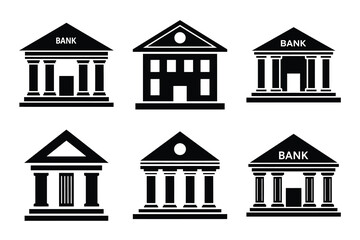 bank building Simple silhouette icon graphic