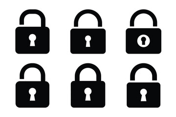 business security lock Simple silhouette icon graphic
