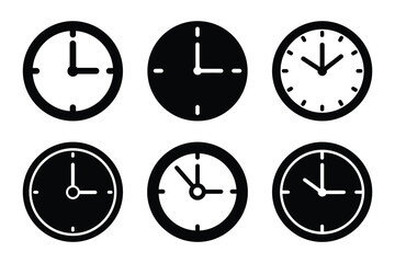office clock Simple silhouette icon graphic