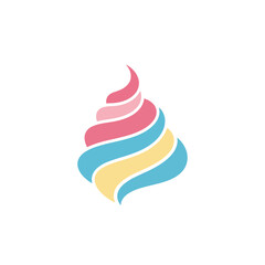 Colorful Swirl Design - Abstract Dessert Illustration for Creative Projects.