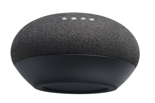 Smart speaker providing voice assistance in a smart home, connecting individuals with modern technology and digital devices