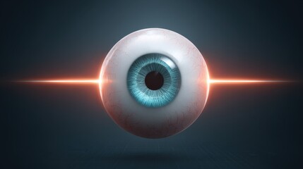 A human eye integrated with holographic scanning lines, representing modern and advanced detection systems.
