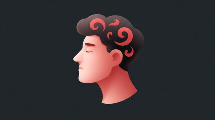 Chaotic thoughts and inner turmoil inside the head, symbolizing a loser mindset and emotional vulnerability. A losing attitude and mental weakness.