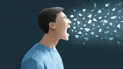 A tense scene showing a person shouting harsh words toward someone who looks emotionally hurt, symbolizing bullying and hate speech.