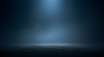 Dark foggy spotlight scene with textured ground surface