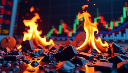 Financial meltdown event global economy and inflation impact stock market environment photorealistic viewpoint