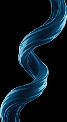 Dynamic abstract image of vibrant sapphire blue liquid twisting in a rapid spiral motion against a dark background, showcasing energy ,helix ,vapor ,sapphire