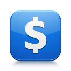 3d dollar sign icon isolated on transparent background