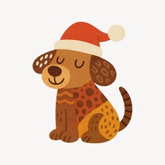 Fototapeta premium Festive cartoon dog illustration