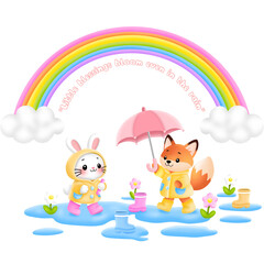 Fototapeta premium Little blessings bloom even in the rain