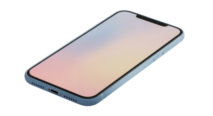 Isolated smartphone with pastel screen symbolizing digital detox