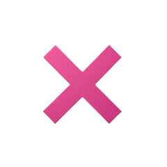 Obraz premium Pink X Mark Symbol Isolated On Black Background With Subtle Glitter Effect And Soft Shadow Minimalist Graphic Element For Rejection Or Close Action