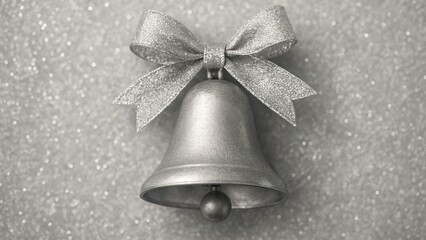 Elegant silver bell with bow