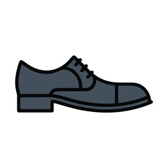 Dark Blue Oxford Dress Shoe Icon on White Background oxford shoe formal shoe