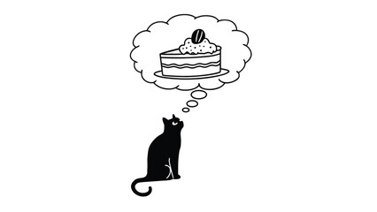 Hungry Cat thinking cake