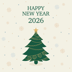 Minimalist Happy New Year 2026