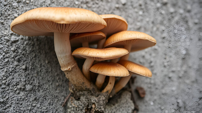 Mushrooms that decompose concrete for recycling.