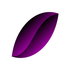 A captivating, purple, threedimensional abstract shape with a sleek, modern design, isolated on transparent background, perfect for adding a touch of elegance