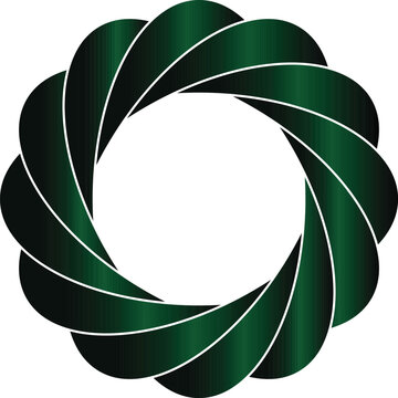 A captivating emerald green spiral design isolated on transparent background, featuring a mesmerizing vortex effect with elegant curves and a sense of dynamic motion