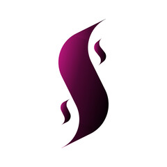Elegant purple letter s logo isolated on transparent background, a modern and stylish design suitable for various branding and creative projects