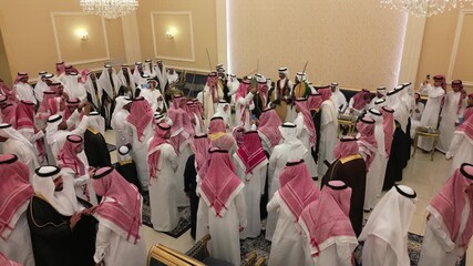 DAMMAM, SAUDI ARABIA - JUNE 19, 2025: Traditional Saudi wedding reception i