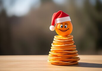 Natale e feste vegetariane e salutari, buffo albero di Natale di frutta e verdura secca