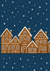 Fototapeta premium Charming gingerbread houses night