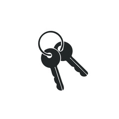 Illustration of two keys on a key ring isolated