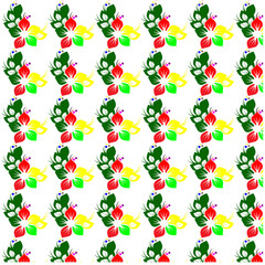 seamless pattern with red flowers