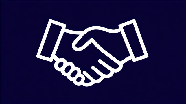 Handshake icon representing successful business agreement. This shows partnership deal and transaction symbolizing trust and cooperation