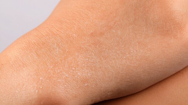 Eczema close up skin: Close up photo of eczema affected area looking very itchy, inflamed, and causing discomfort to skin