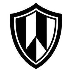 Abstract w letter shield symbol icon vector graphic design element