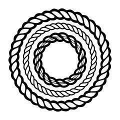 Concentric Twisted Rope Circles – Decorative Braided Vector Elements for Frames and Borders