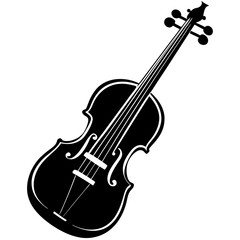 Fototapeta premium Monochromatic violin vector icon for music and classical arts