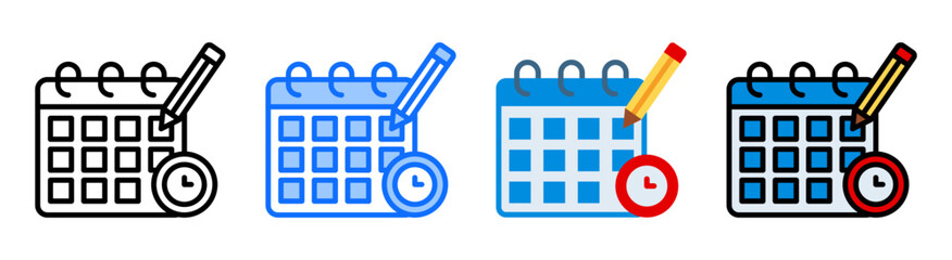 Schedule Icon Collection Set Multiple Style