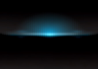 Obraz premium Abstract futuristic background featuring a vibrant blue glowing light on a dark horizon.