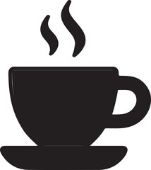 Artistic illustration of a steaming coffee cup with abstract elements