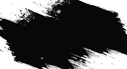 Black ink brush stroke vector background on a white background