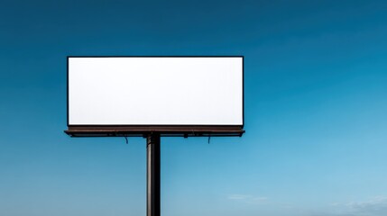 Fototapeta premium Blank Billboard Against Blue Sky - Outdoor Advertising Space for Marketing or Promotional Messages