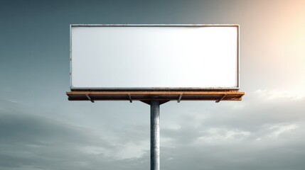 Obraz premium Blank Billboard Against Cloudy Sky: Outdoor Advertising Space for Marketing Campaigns and Design Mockups