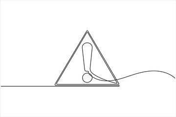 Exclamation mark one line art minimal continuous line drawing outline icon