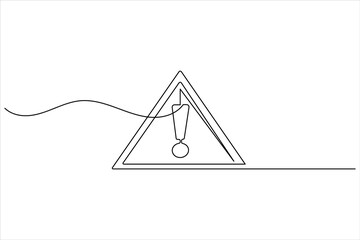 Exclamation mark one line art minimal continuous line drawing outline icon