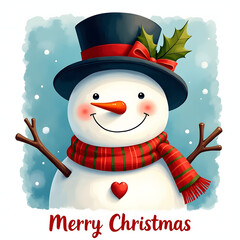 snowman with red hat