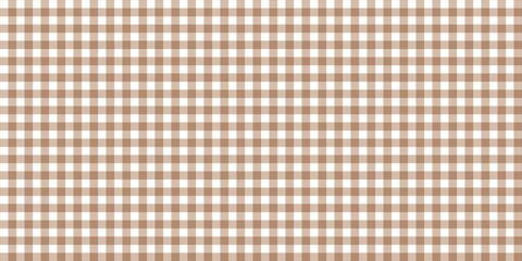 Seamless gingham plaid pattern in warm brown and white. This classic checkered background ideal for rustic, country, farmhouse, autumn, or cozy kitchen-themed designs.