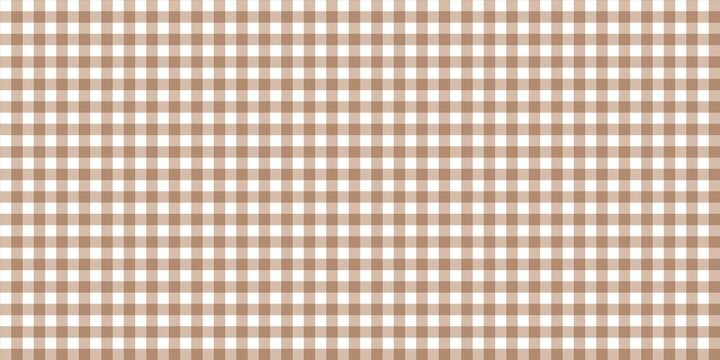 Fototapeta Seamless gingham plaid pattern in warm brown and white. This classic checkered background ideal for rustic, country, farmhouse, autumn, or cozy kitchen-themed designs.
