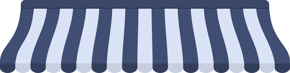 striped awnings for shop and marketplace.