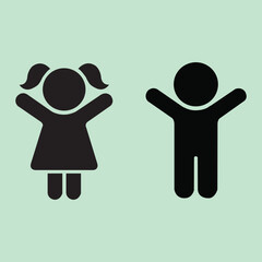 Obraz premium girl and boy silhouette vector