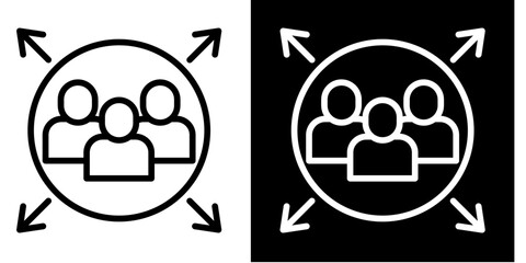 Team Expansion  Icon Set White Style Collection
