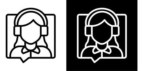 Virtual Assistant  Icon Set White Style Collection
