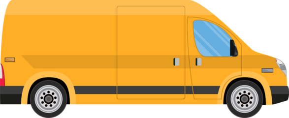 delivery truck van isolated on white background.